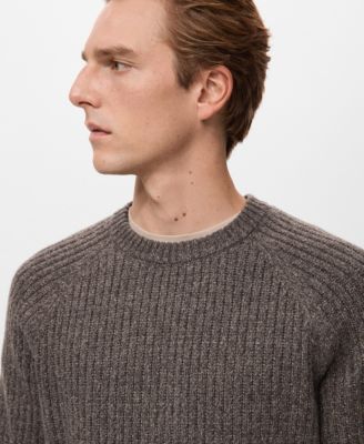 Men's Wool-Blend Rib-Knit Sweater
