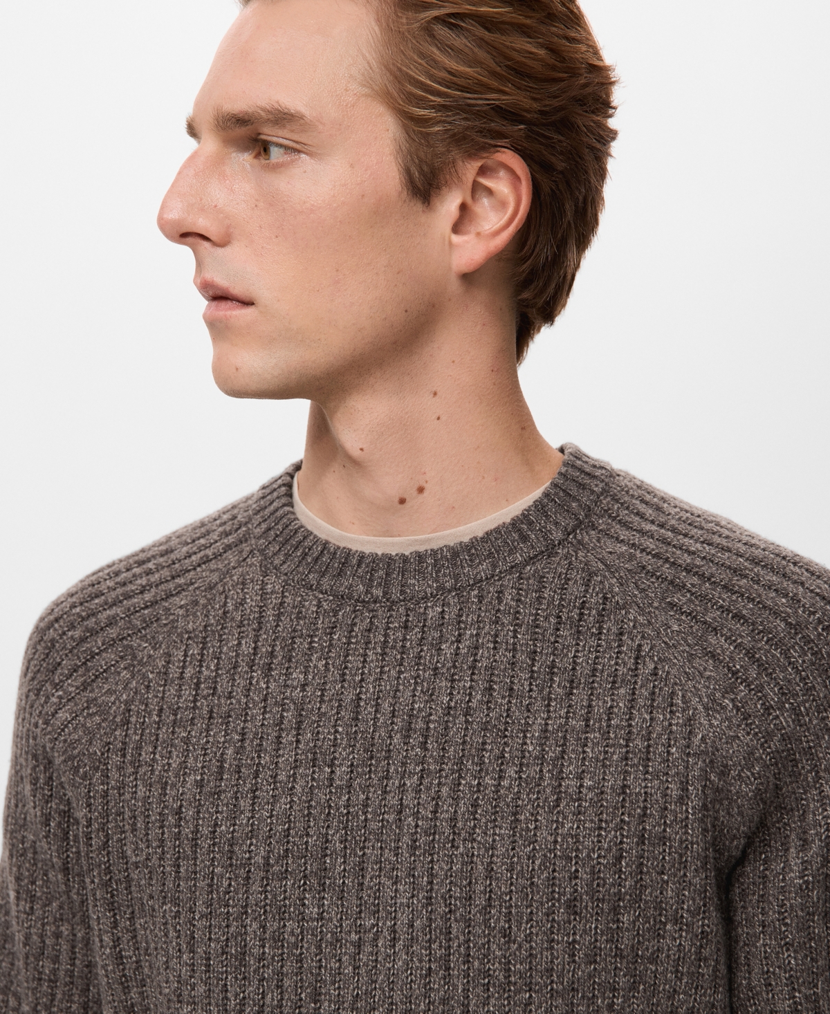 Mango Men's Wool-Blend Rib-Knit Sweater