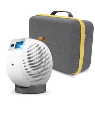 GV50 Full HD Laser DLP Smart Ceiling Projector, White, Bundle with Carry Case