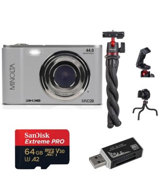 MND20 44 MP 2.7K Ultra HD Digital Camera (Silver)