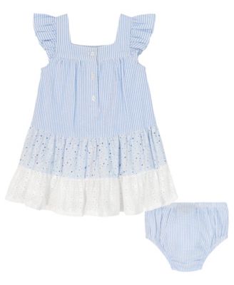 Baby Girls' Eyelet Dress & Bloomers, 2-Piece Set