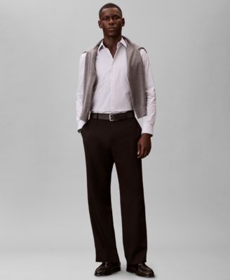 Men's Stripe Tech Slim-Fit Button-Down Shirt