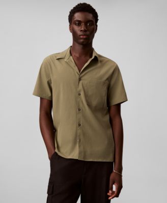 Men's Solid Seersucker Classic Button-Down Shirt