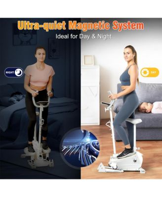 Mini Elliptical Machine with Seat, 3-Level Incline, & LED Display