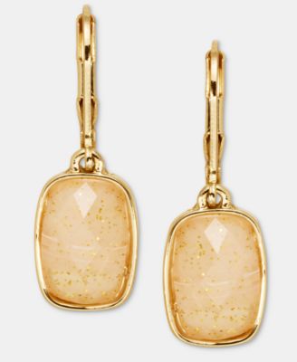 Cushion-Cut Stone Drop Earrings