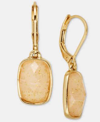 Cushion-Cut Stone Drop Earrings