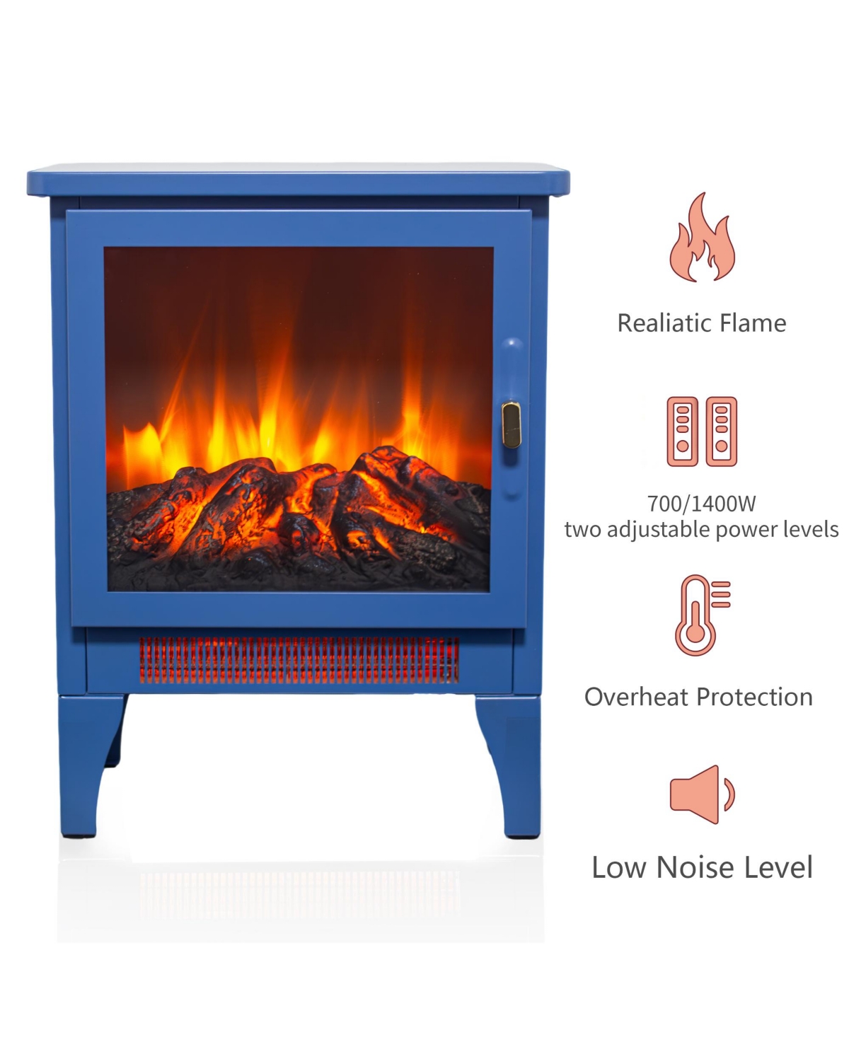 Flynama 17 inch Freestanding Electric Fireplace Stove heater