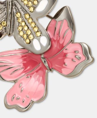 Pav&eacute; Double Butterfly Pin 