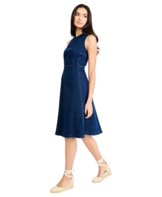 Women's Sleeveless Crew Neck Midi Dress