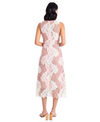 Women's Printed Lace Sleeveless Midi Dress