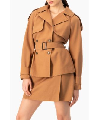 Women's Short Double-Breasted Trench Coat