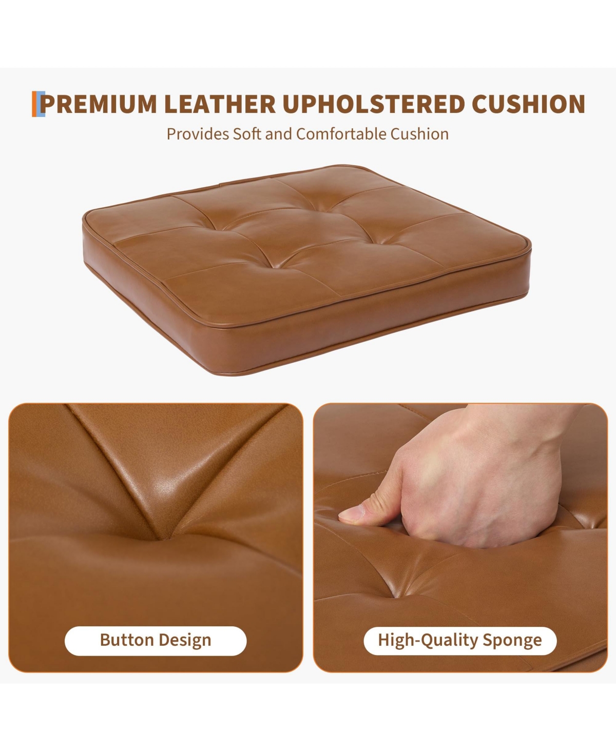 gaomon Set of Natural Rattan Dining Chairs, Upholstered Seat & Solid Wood Legs