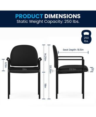 Comfort Stackable Steel Side Reception Chair with Arms