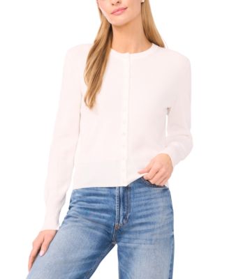 Women's Crewneck Long-Sleeve Cardigan