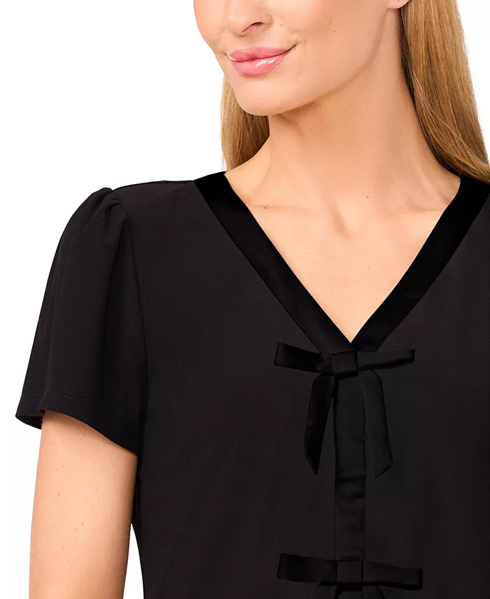 Women's Bow Front Short Sleeve Top - thumbnail 5