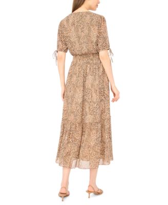 Women's Smocked Waist V-Neck Maxi Dress