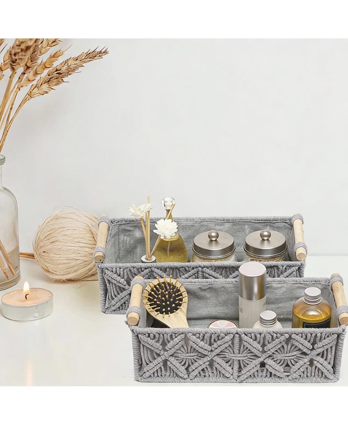 Yigii Handmade Cotton Rope Storage Baskets - Multiroom Decor & Organization