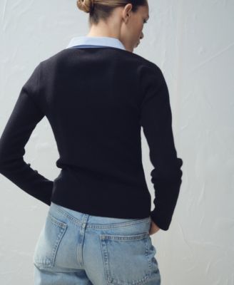 Women's Combined Shirt-Collar Sweater