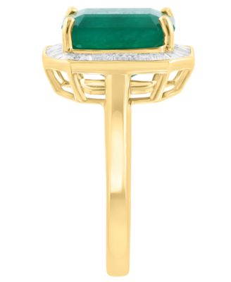 Diamond (5/8 ct. t.w.) and Emerald (4-1/4 ct. t.w.) Ring in 14k White Gold