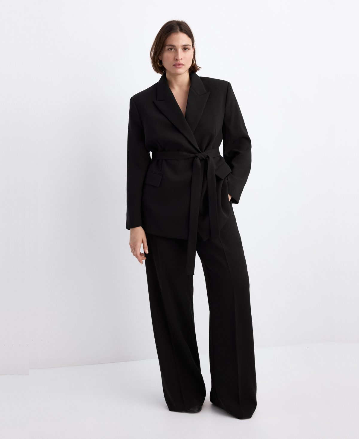 Mango Women's Scarf Suit Jacket