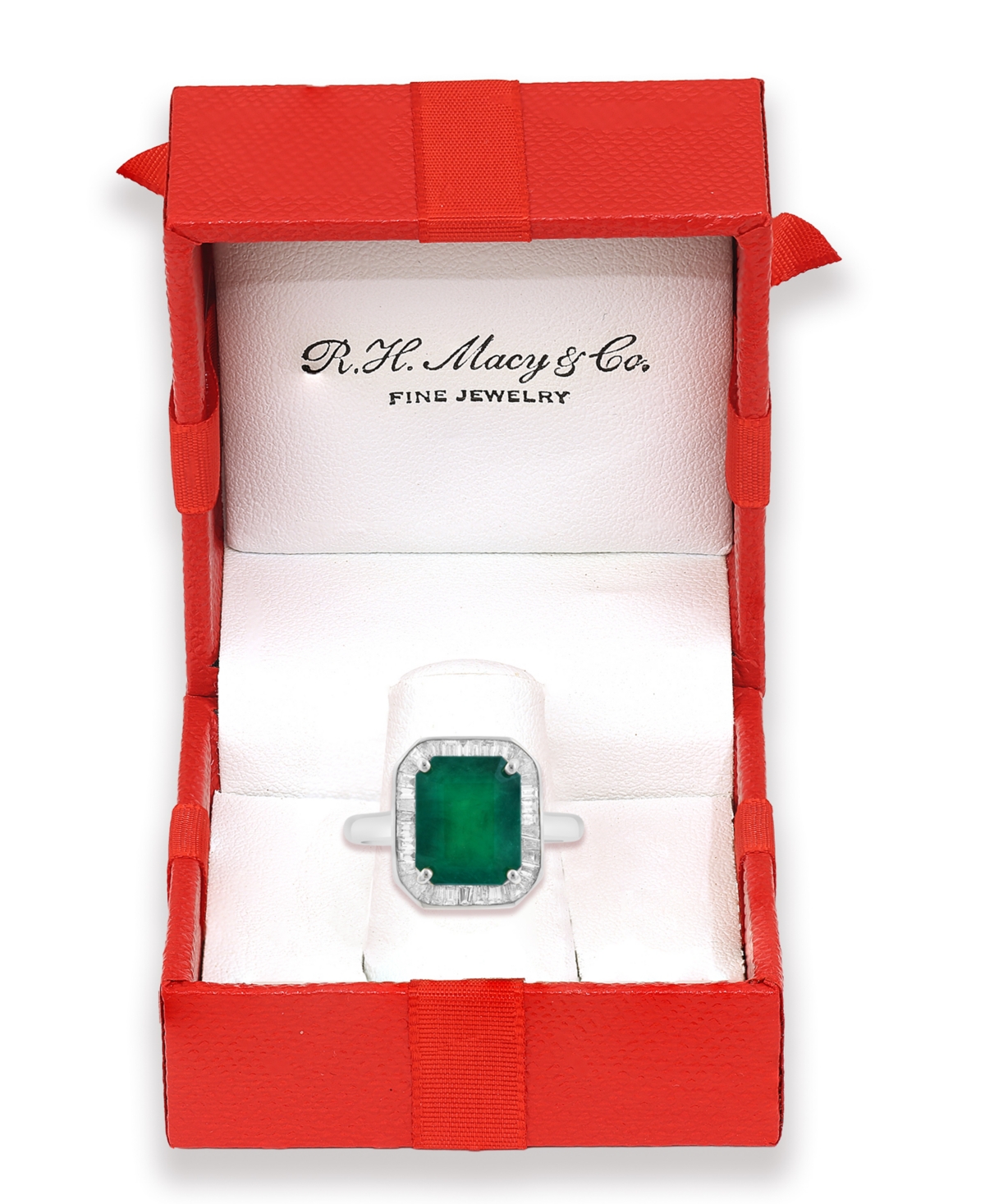 Effy Collection Diamond (5/8 ct. t.w.) and Emerald (4-1/4 Ring 14k White Gold