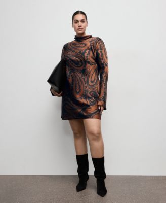 Women's Paisley-Print Satin Dress