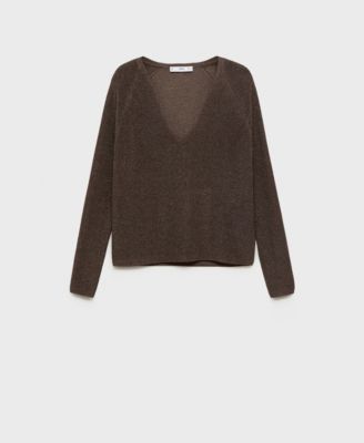 Women's V-Neck Lurex Sweater
