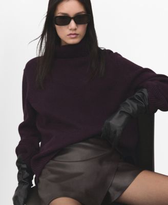 Women's Faux-Leather Culottes Shorts