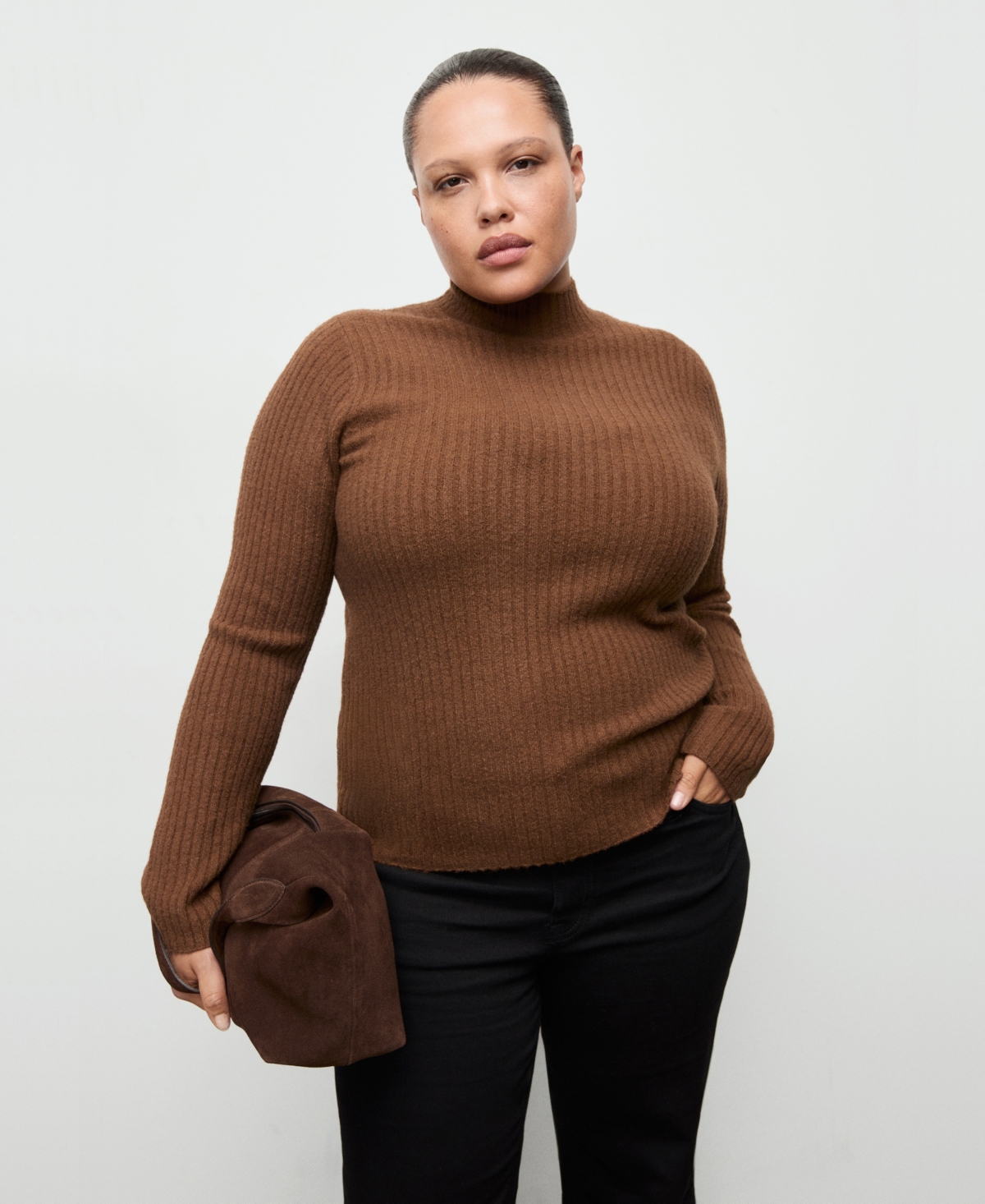 Mango Women's Perkins Neck Fitted Sweater