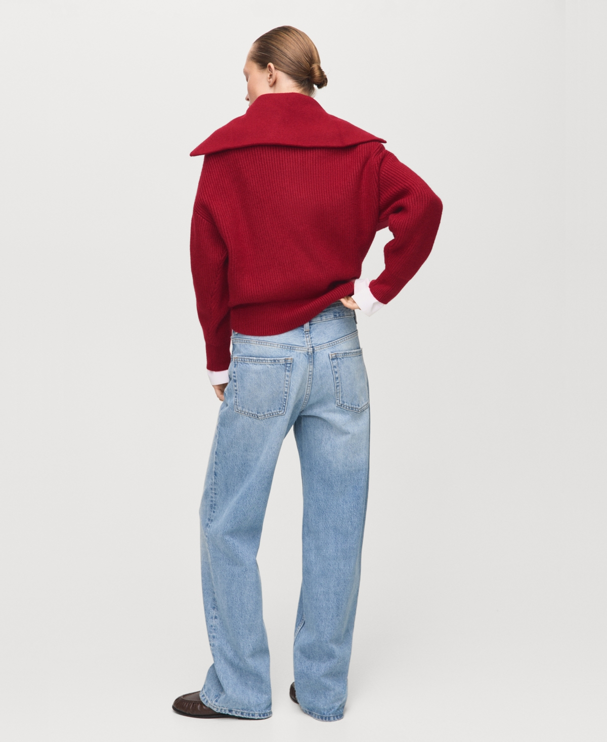 Mango Women's Funnel Neck and Zip Sweater