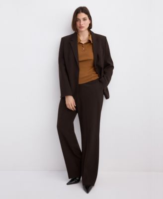 Women's Polo-Neck Ribbed Sweater