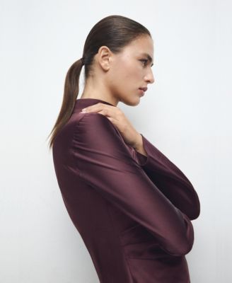 Women's Pleat Detail Satin Dress