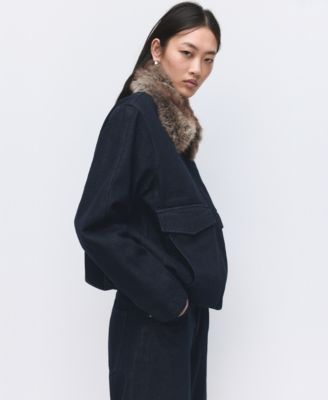 Women's Fur Collar Denim Jacket