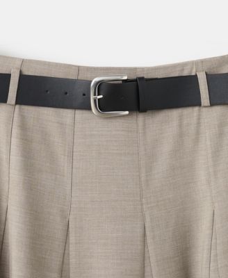 Women's Godets and Belt A-Line Skirt