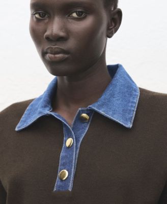 Women's Combined Shirt-Collar Sweater