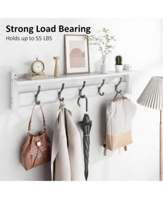 5-Hook Wall Coat Rack with Shelf