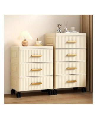 1PC Plastic Multifunctional Storage Cabinet, Drawer Type Bedside Table for Living Room Bedroom Toy Book Organizer