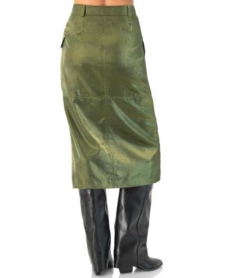 Women's Midi Skirt with Front Slit