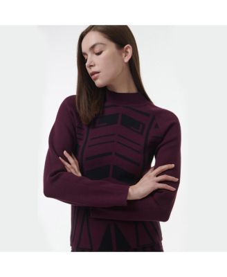 Women's Geometric Jacquard Fitted Knit Top