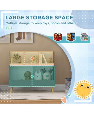 2 Tier Kids Bookcase with Toy Storage Compartments