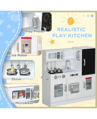 Kids Pretend Play Kitchen with Chalkboard and Accessories