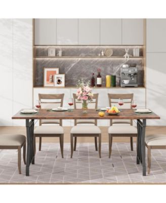 Kitchen Table Rectangular Dining Table 70.9-Inch Long Dining Table for 6 Peoplefor Dining Room, Home Office, Living Room