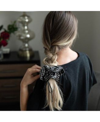 Women's Oversized Ribbon Scrunchie Set of 3 - Plaid Bows