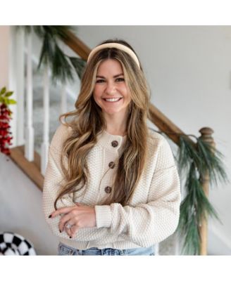 Women's Classic Padded Thin Headband  - Cream