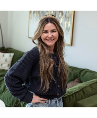 Women's Embellished Starburst Padded Headband - Gold