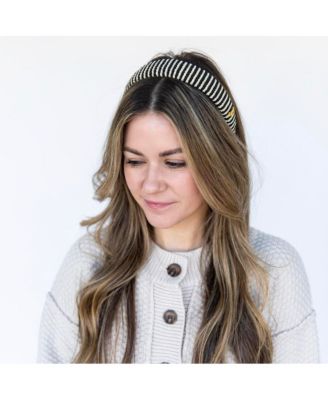 Women's Classic Padded Rope Headband - Black Ivory