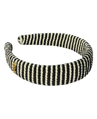 Women's Classic Padded Rope Headband - Black Ivory