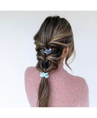 Women's Satin Scrunchie Set - Black, Gray, Light Blue