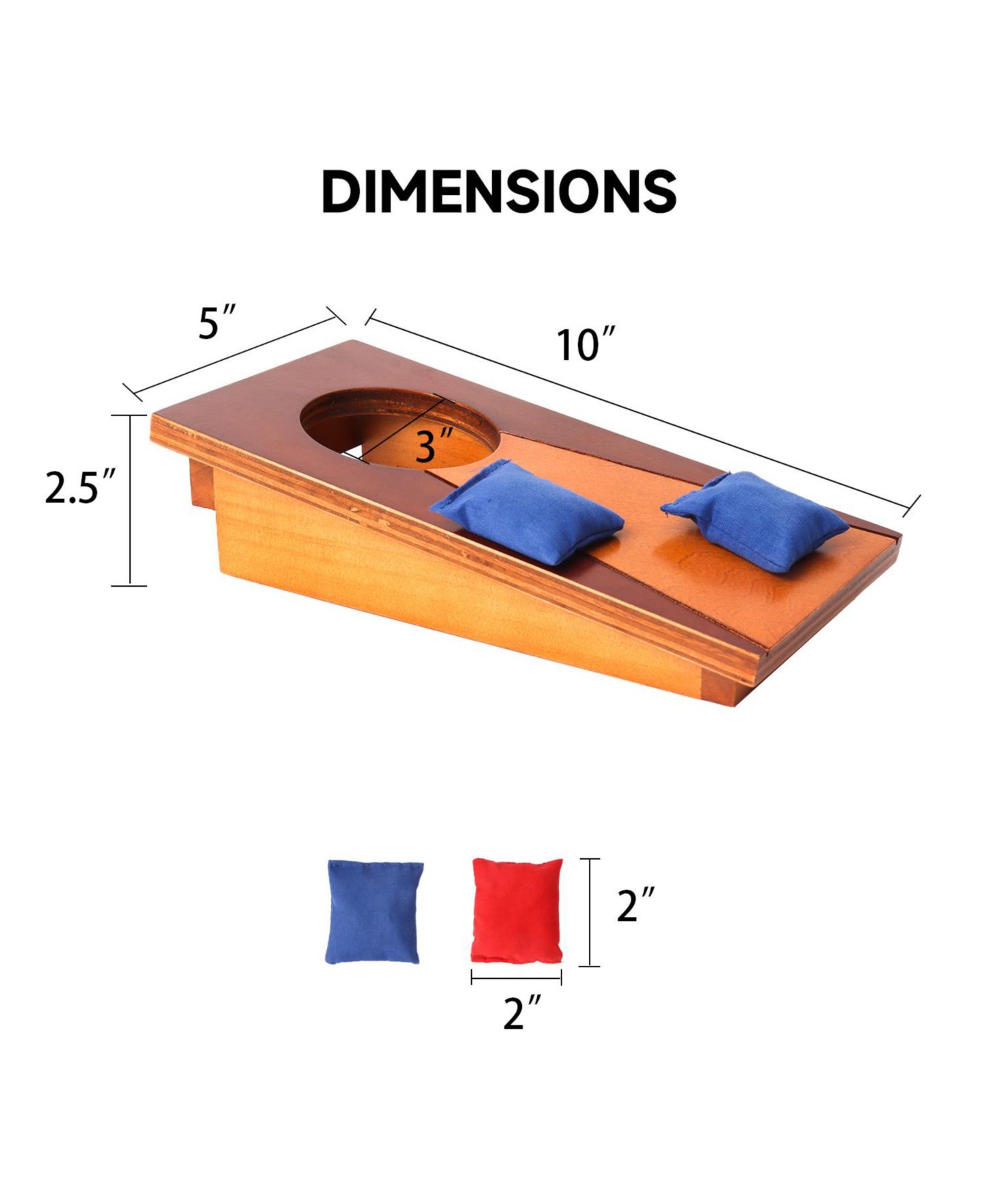 Детские игрушки GSE Games & Sports Expert Mini Tabletop Cornhole 10-Piece Game Set, Ages 3+ — фото 5