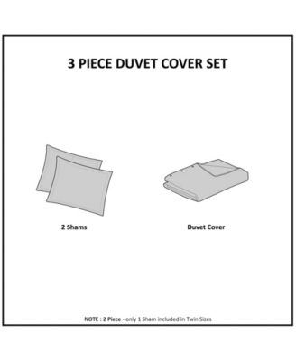 Madison Park Viola Damask Tufted 3-Pc. Duvet Cover Set, King/California King